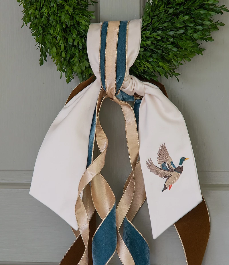 Fig & Dove Mallard Embroidered Wreath Sash