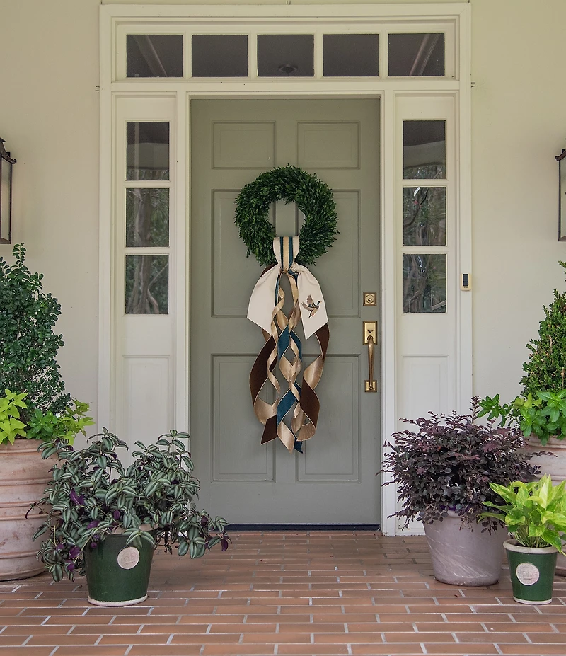 Fig & Dove Mallard Embroidered Wreath Sash