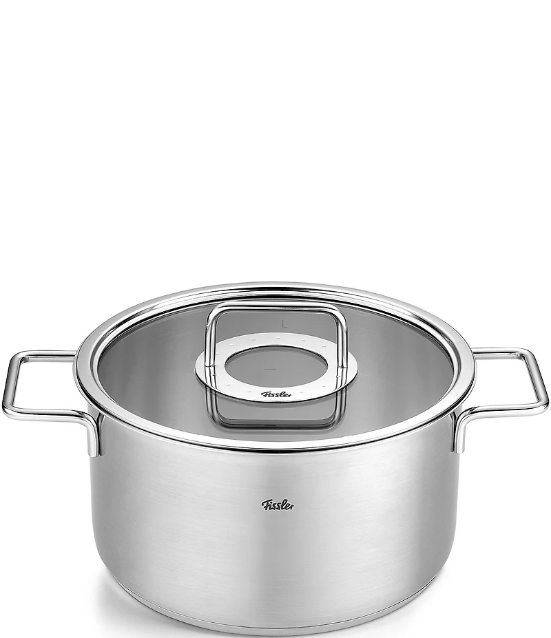 Fissler Pure Collection Stock Pot with Glass Lid, 6.7 qt