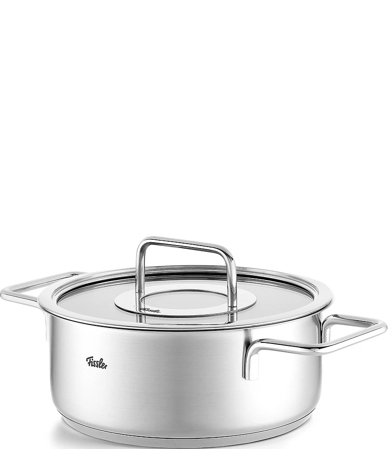 Fissler Pure Rondeau Collection Stock Pot with Glass Lid, 2.7-qt