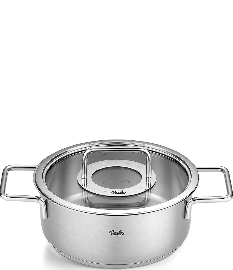 Fissler Pure Rondeau Collection Stock Pot with Glass Lid, 2.7-qt