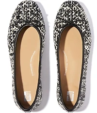 FitFlop Delicato Embellished Melange Woven Raffia Bow Detail Ballet Flats