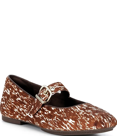 FitFlop Delicato Calf Hair Cow Print Mary Jane Flats