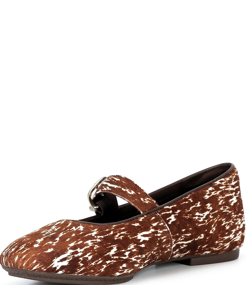 FitFlop Delicato Calf Hair Cow Print Mary Jane Flats