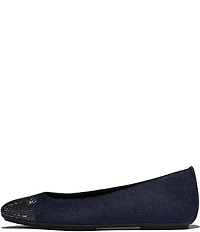 FitFlop Delicato Crystal Cap Toe Denim Flats