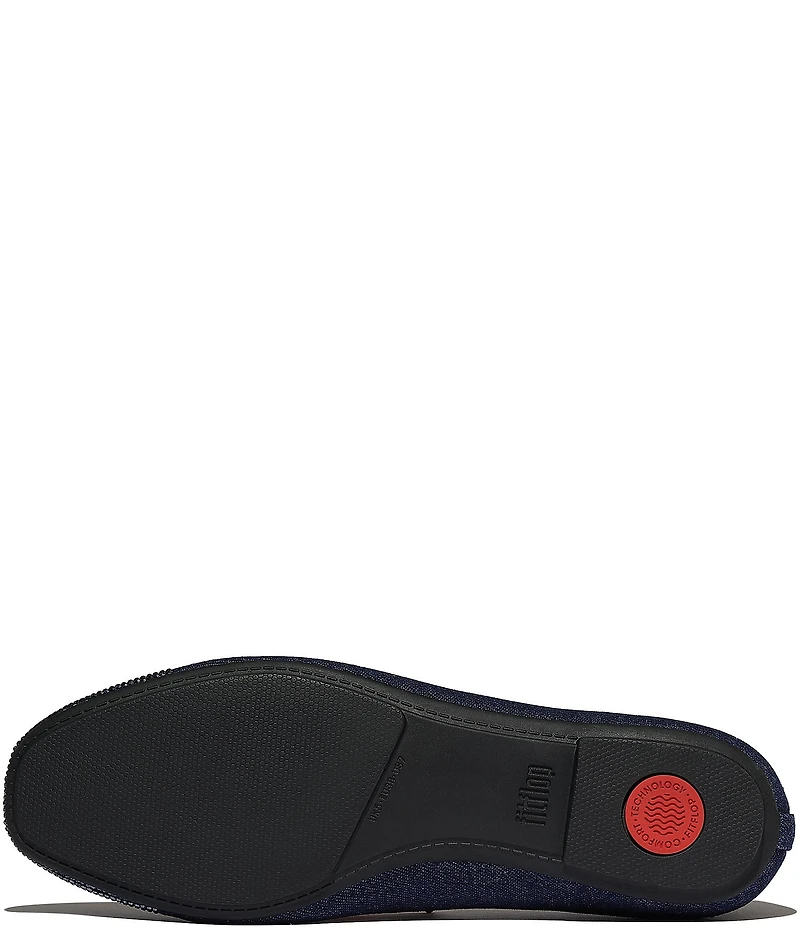 FitFlop Delicato Crystal Cap Toe Denim Flats