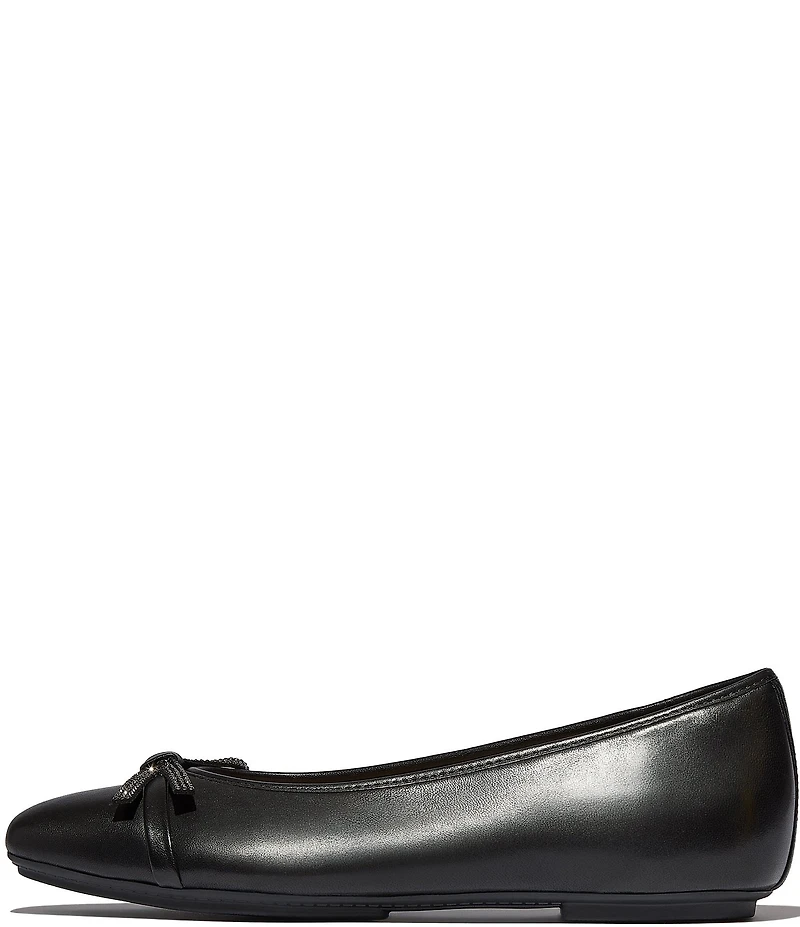 FitFlop Delicato Leather Glitz-Bow L Flats