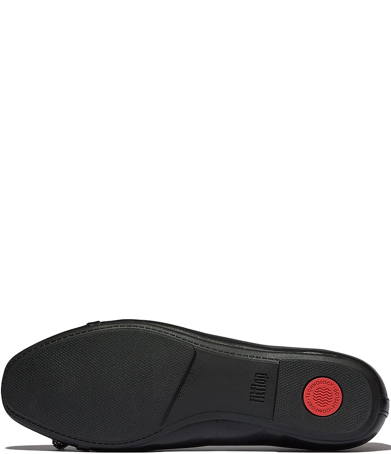 FitFlop Delicato Leather Glitz-Bow L Flats