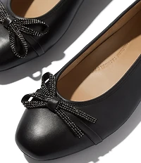 FitFlop Delicato Leather Glitz-Bow L Flats