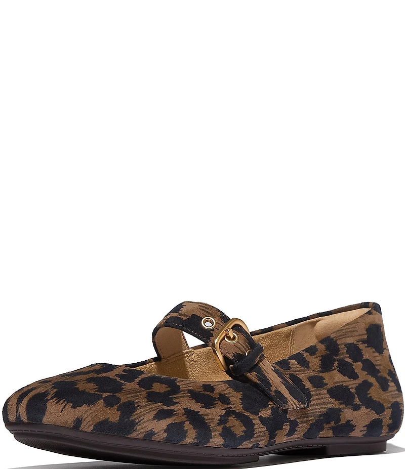FitFlop Delicato Leopard Buckle Mary Jane Flats