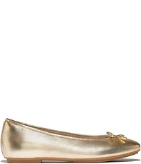 FitFlop Delicato Soft Metallic Leather Bow Hidden Wedge Ballet Flats