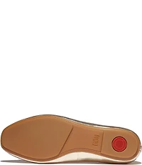 FitFlop Delicato Soft Metallic Leather Bow Hidden Wedge Ballet Flats