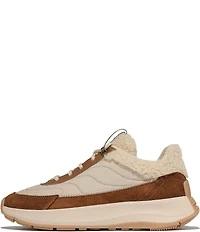 Fitflop F-Mode Faux Shearling Lace Up Sneakers