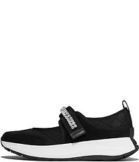 Fitflop F-Mode Flow Quilted Jewel Ornamented Mary Jane Sneakers