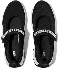 Fitflop F-Mode Flow Quilted Jewel Ornamented Mary Jane Sneakers