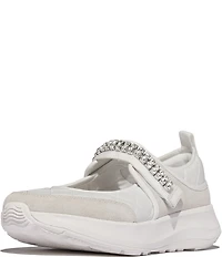 Fitflop F-Mode Flow Quilted Jewel Ornamented Mary Jane Sneakers