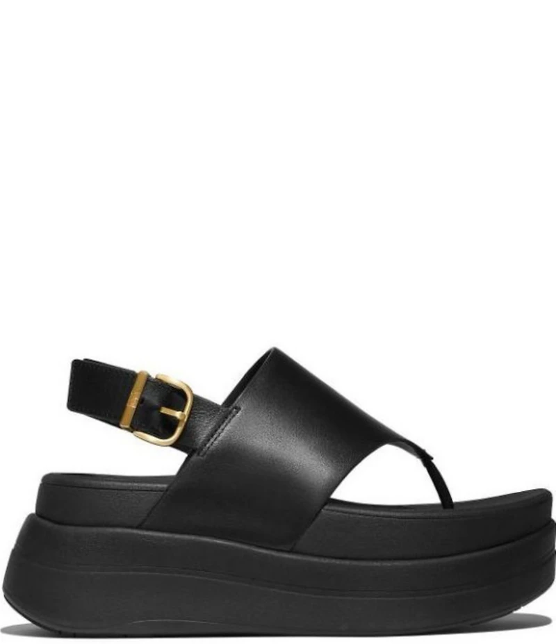 FitFlop F-Mode Leather Slingback Thong Platform Sandals