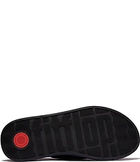 FitFlop F-Mode Toe Post Denim Hotfix Wedge Sandals