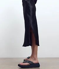 FitFlop F-Mode Toe Post Denim Hotfix Wedge Sandals