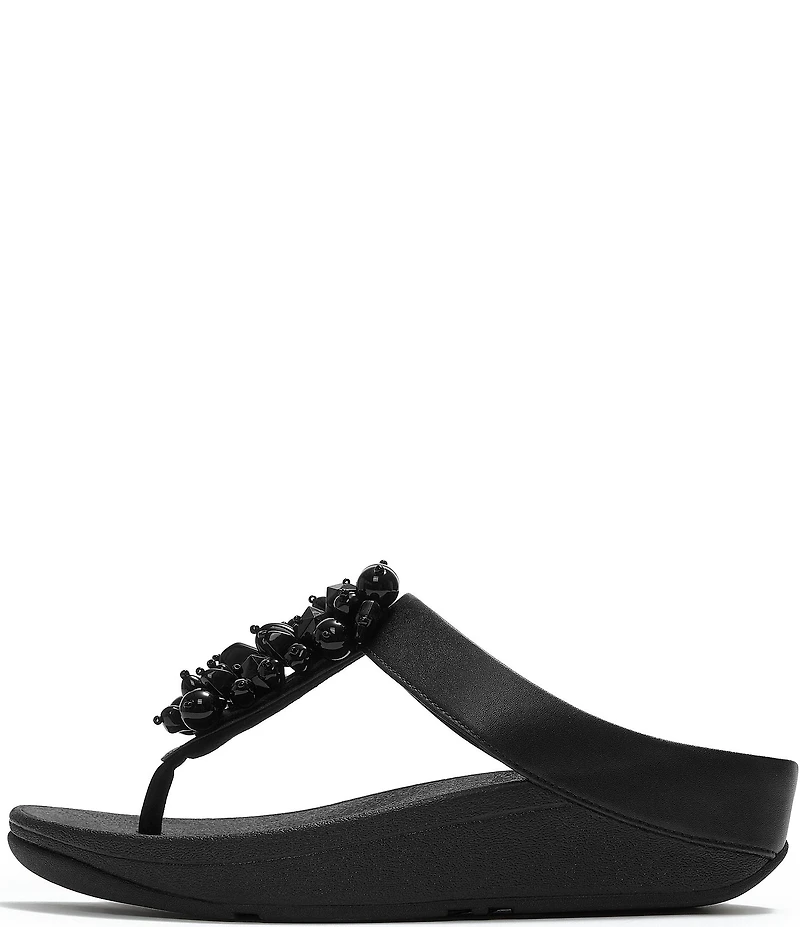 FitFlop Fino Bauble Beaded Ornament Thong Wedge Sandals