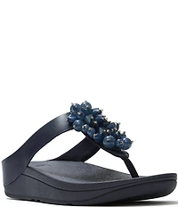 FitFlop Fino Bauble Beaded Ornament Thong Wedge Sandals