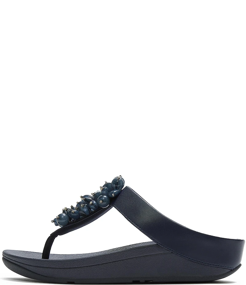 FitFlop Fino Bauble Beaded Ornament Thong Wedge Sandals
