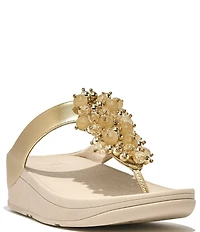 FitFlop Fino Bauble Beaded Ornament Thong Wedge Sandals
