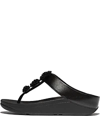FitFlop Fino Beadie-Button Ornament Thong Wedge Sandals
