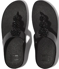 FitFlop Fino Beadie-Button Ornament Thong Wedge Sandals