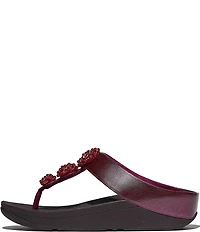 FitFlop Fino Beadie-Button Ornament Thong Wedge Sandals