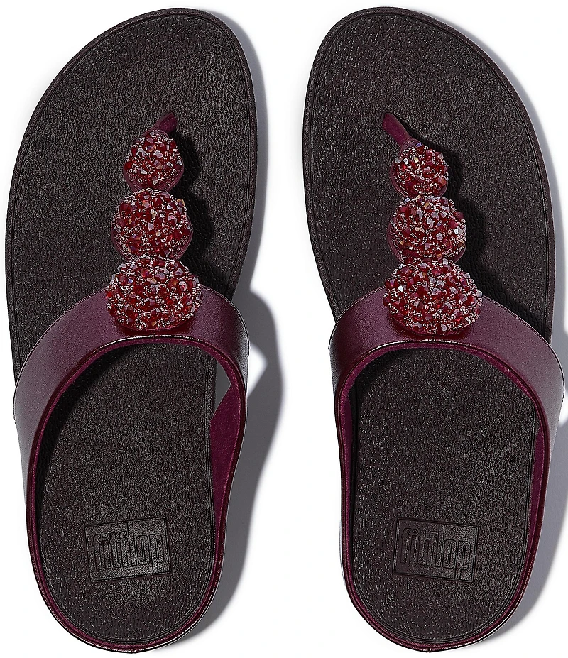 FitFlop Fino Beadie-Button Ornament Thong Wedge Sandals