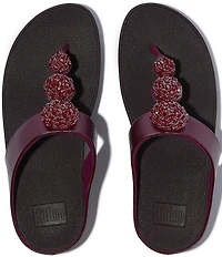 FitFlop Fino Beadie-Button Ornament Thong Wedge Sandals