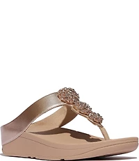 FitFlop Fino Beadie-Button Ornament Thong Wedge Sandals