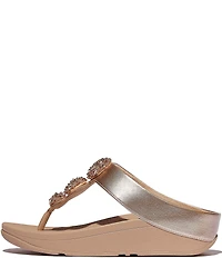 FitFlop Fino Beadie-Button Ornament Thong Wedge Sandals