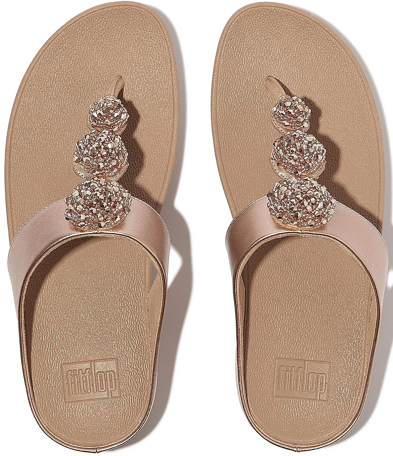 FitFlop Fino Beadie-Button Ornament Thong Wedge Sandals