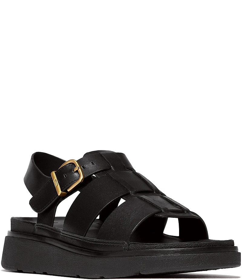 Fitflop Gen-ff Leather Fisherman Platform Wedge Sandals