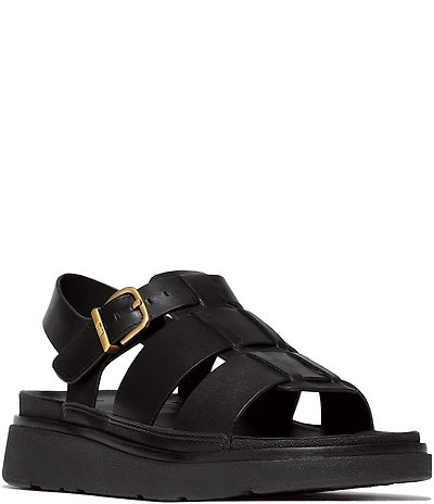 Fitflop Gen-ff Leather Fisherman Platform Wedge Sandals