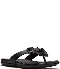 FitFlop Gracie Flower Leather Flip Flops