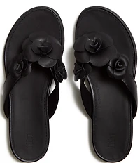 FitFlop Gracie Flower Leather Flip Flops