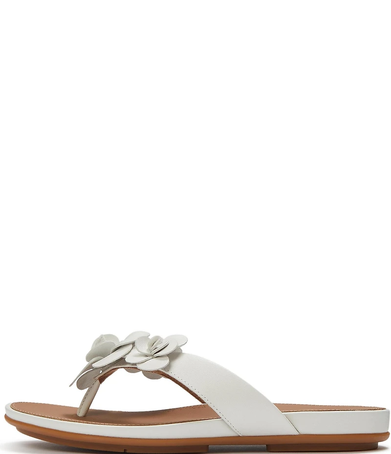 FitFlop Gracie Flower Leather Flip Flops