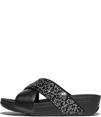 Fitflop Lulu Crystal-Mix Cross Wedge Slide Sandals