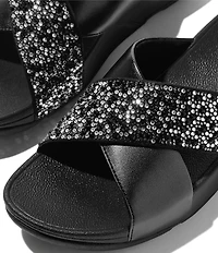 Fitflop Lulu Crystal-Mix Cross Wedge Slide Sandals