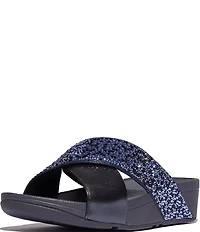 Fitflop Lulu Crystal Metallic Cross Wedge Slides