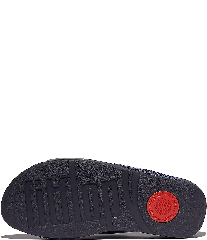 Fitflop Lulu Crystal Metallic Cross Wedge Slides