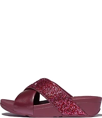 Fitflop Lulu Crystal Metallic Cross Wedge Slides
