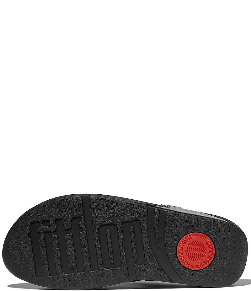 FitFlop Lulu Crystal-Mix Metallic Thong Wedge Sandals