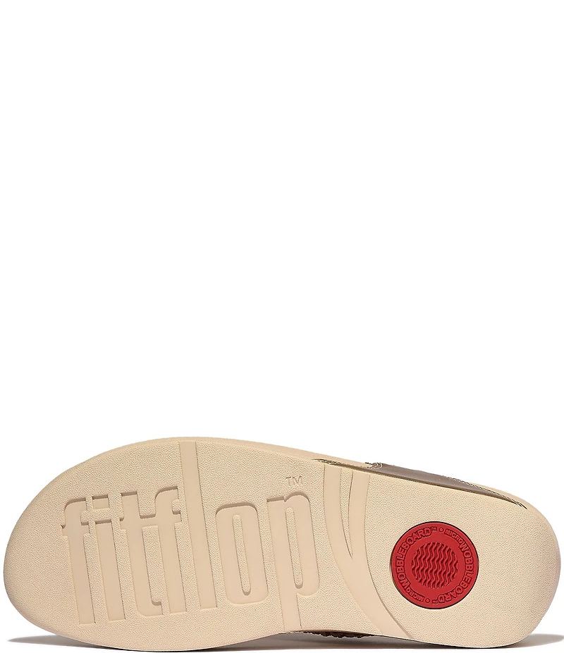 FitFlop Lulu Crystal-Mix Metallic Thong Wedge Sandals