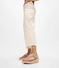 FitFlop Lulu Crystal-Mix Metallic Thong Wedge Sandals