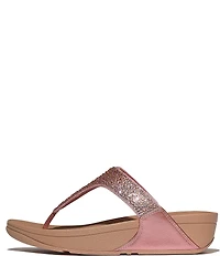 FitFlop Lulu Crystal-Mix Metallic Thong Wedge Sandals
