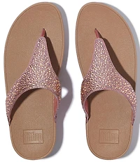 FitFlop Lulu Crystal-Mix Metallic Thong Wedge Sandals